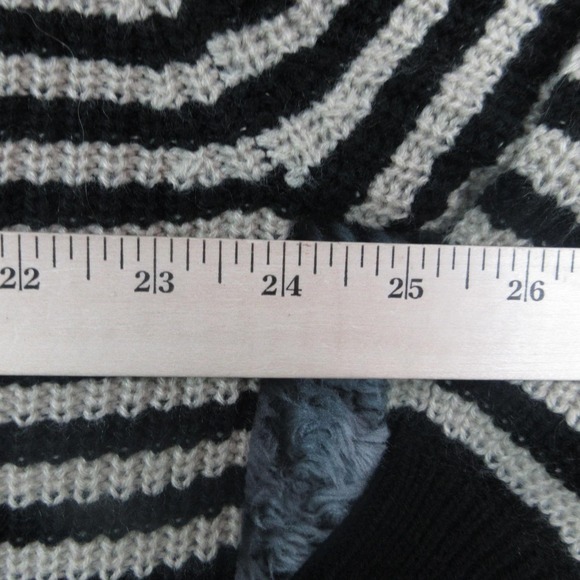 78 & Sunny Sweater Womens Large Tan Black Stripe Knit Pullover Acrylic - Picture 3 of 10